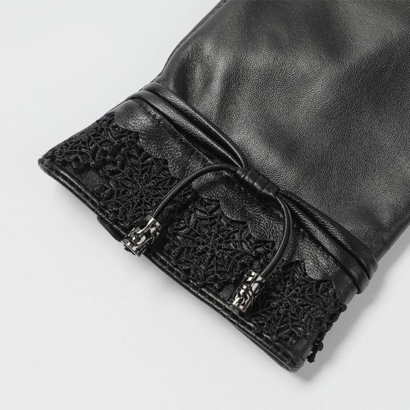 Первый слой овчины, кожаные перчатки, женские, флисовые, утолщенные, теплые, сенсорный экран, вождение и езда, модный ремонт рук, трендовый