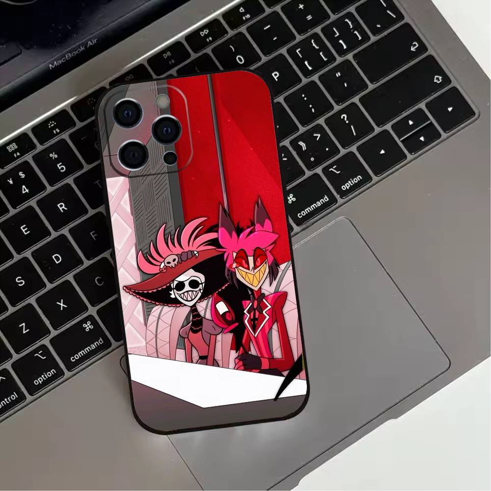 HazbinS H-Hotels АласторS Чехол для телефона для iPhone 17,16,15,14,13,12,11 Plus,Pro Max,Мягкий силиконовый черный чехол