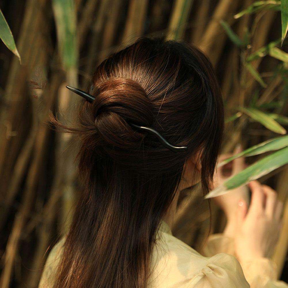 Hanfu Disk Hair Headwear Hair Accessories Chinese Style Hair Fork Hairpin Wooden Hair Stick