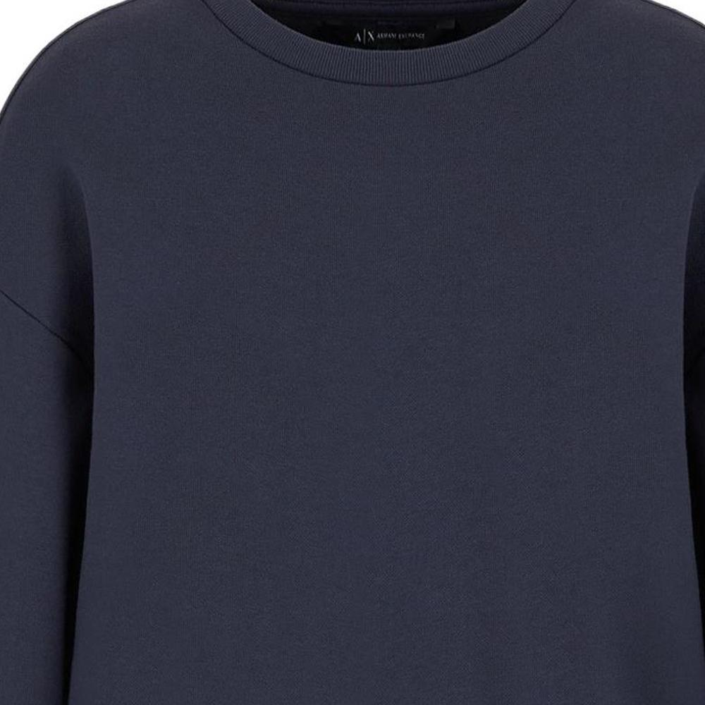 Armani Exchange Свитшот женский с круглым вырезом и длинным рукавом, с логотипом, коллекция SS22, темно-синий, 3LYM05-YJ6UZ-1593