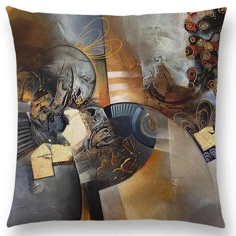 Новый d Печать Великолепная Абстрактная Живопись Таинственный Вихрь Геометрия Скульптура Наволочка для Подушки Автомобиль Диван Декоративная Наволочка