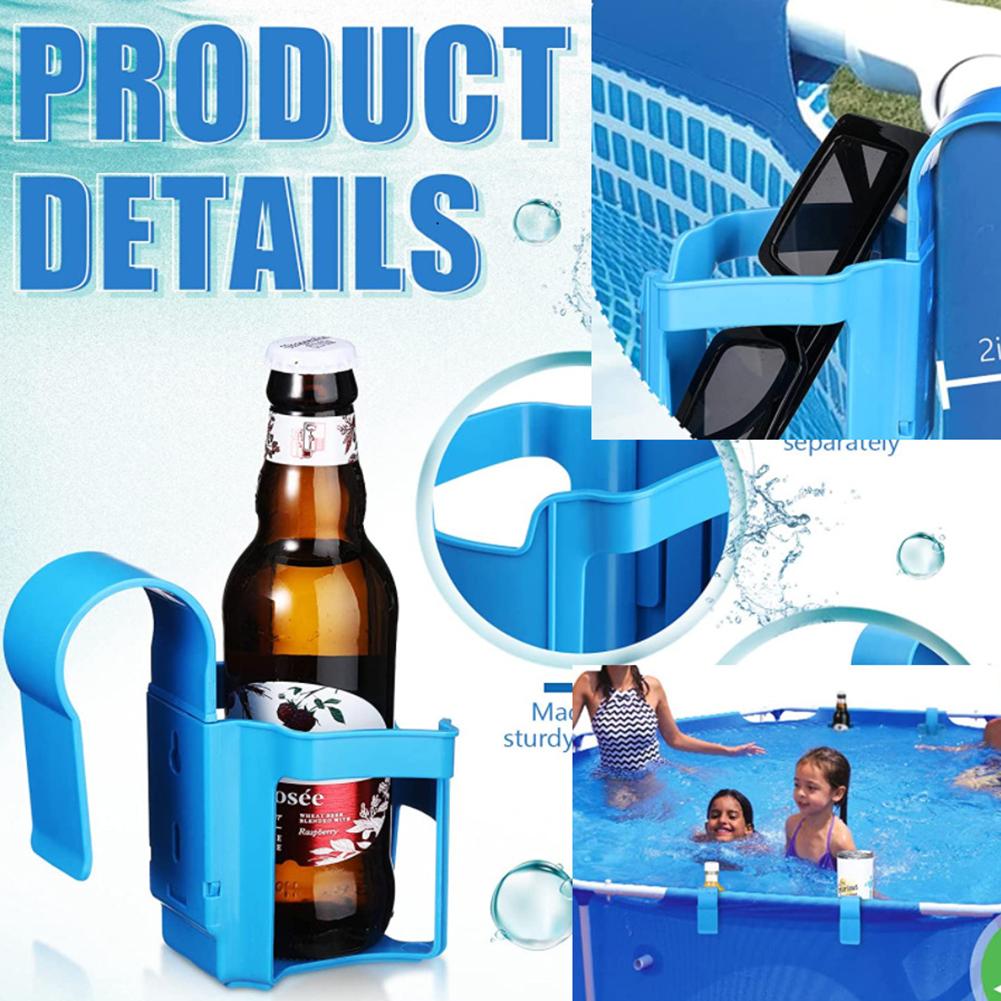 Poolside Cup Holder for Above Ground Swimming Pool Pool Cup Holder Pool Drink Holder Fits 2 Inch Or Less Poolside Top Bar