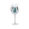 Hand-Painted Christmas Wine Glasses Santa Claus Christmas Tree Cartoon Christmas Glass Goblet Heat-resistant Transparent