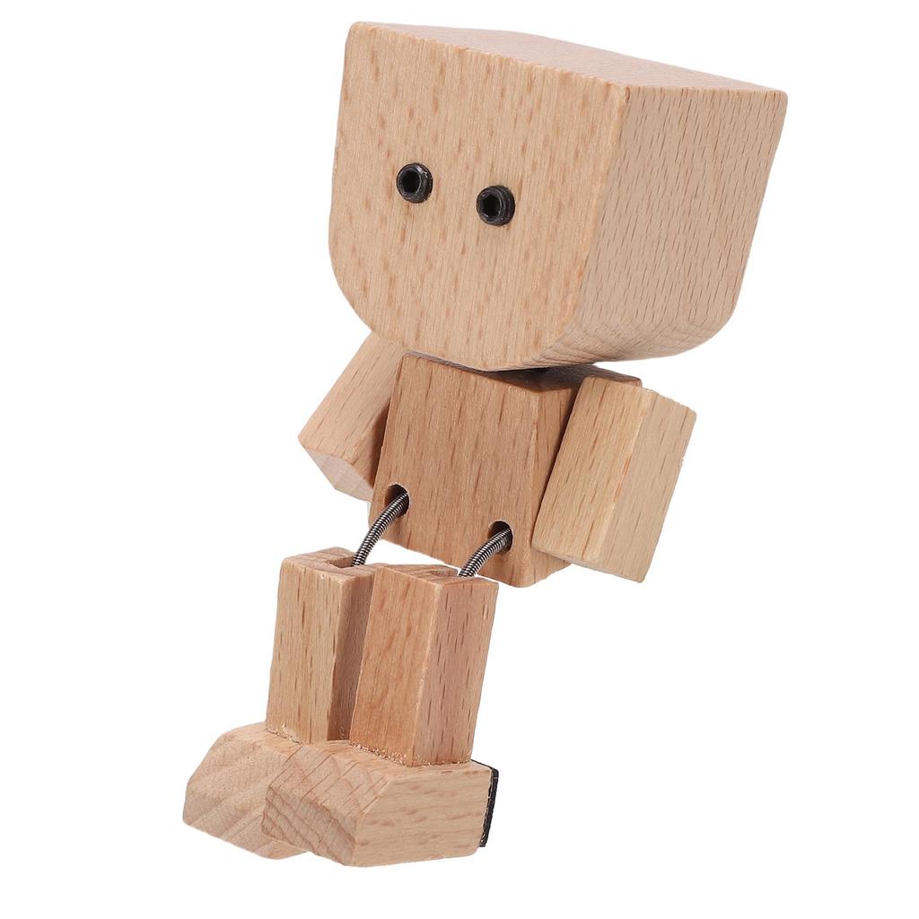 Трясущийся Деревянный Человек Магнитный Забавные Выражения Лица Трясущаяся Деревянная Кукла Фигурка для Стола Полки