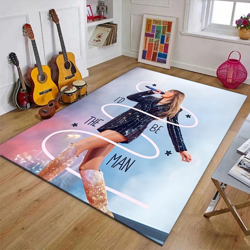 TS Fan Polyester Carpet, Soft Indoor Mat for Office Chair, Living Room, Computer Desk - Decorative Home Office Rug Design