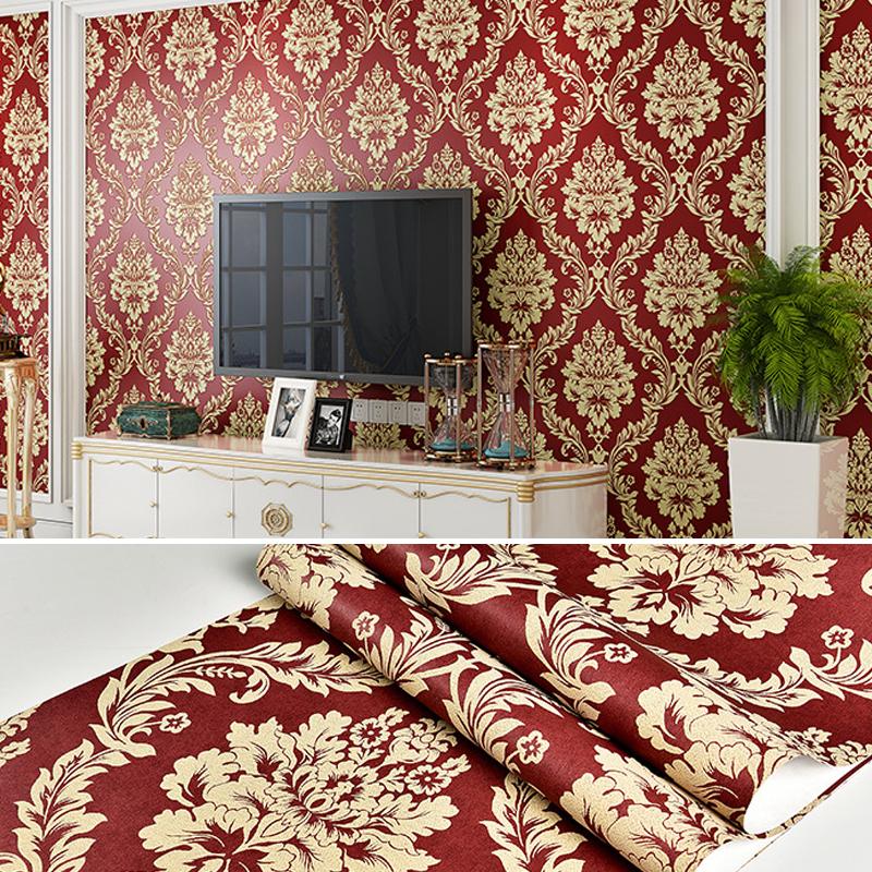10M Роскошные европейские обои в нетканом стиле для ТВ-фона, декор, классические 3D рельефные обои, рулон обоев, обивка