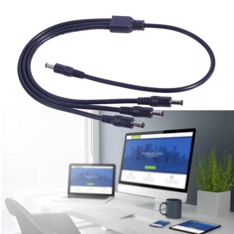 DC5521 Splitter Cable 1 Male to 3 Male 5.5mmx 2.1mm Connectors Extension Cord for CCTV Camera Routers LED Light Bar