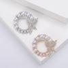 Japanese High-End Rhinestone Butterfly Pearl Wreath Brooch Fashion Temperament Versatile Clothing Accessories Pin