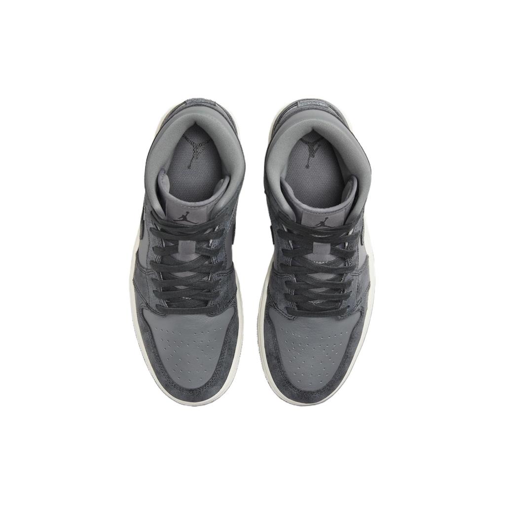 Air Jordan 1 Mid Distressed Smoke Grey Женские кроссовки Off-Noir Sail FJ3448-001