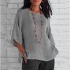Plus Size Women's New Fashion Seven-point Sleeve Round Neck Shirt Top