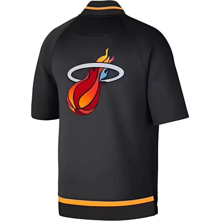 Nike X NBA Collaboration Miami Heat Showtime City Edition Single-Breasted Raglan Short Sleeve Jacket Unisex Jacket Black DB2458-010