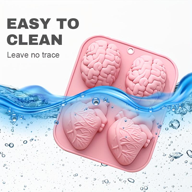 Синяя и розовая силиконовая форма для человеческого сердца и мозга 3D форма органа, подходит для DIY выпечки, выпечки тортов, кухонная утварь