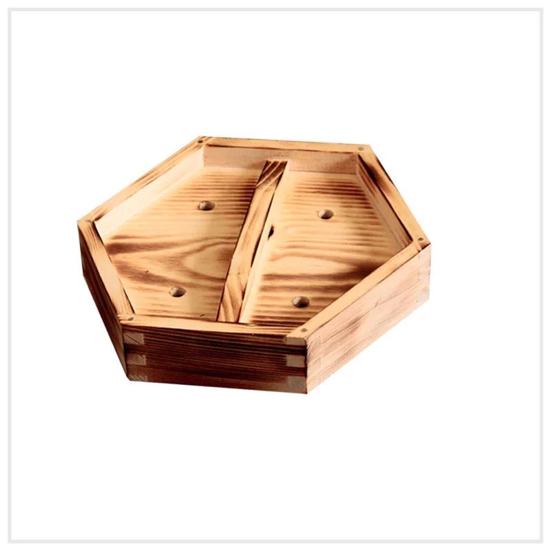 Wooden Hexagonal Steamer Chinese Dim Sum Steamed Grid Multi-size Heat Resistant Household Pastry Steamer Kitchen Cookware Tool