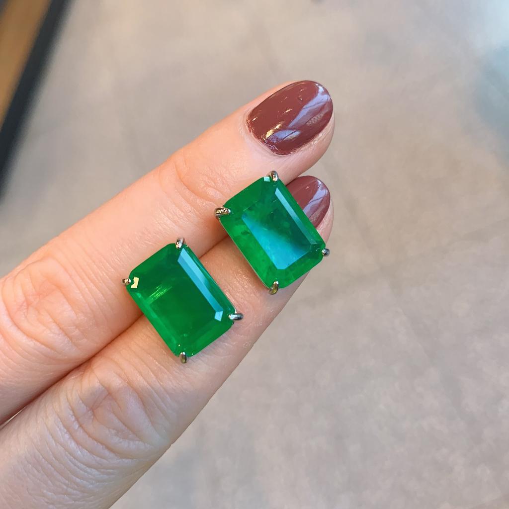 Трансграничная прямая трансляция в TikTok Изумрудно-циркониевое колье Серьги Палаиба Зеленый Свет Прямоугольный кулон