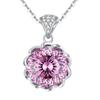 New Fashion Trend 925 Silver Inlaid 5A Zircon Rich Woman Series Lotus Gemstone Necklace for Ladies