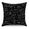 Mathematics, Physics and Chemistry Equations Pillow Cover Personalized Geometric Formula Graffiti Students' Bedside Linen Sleeping Pillow Cover