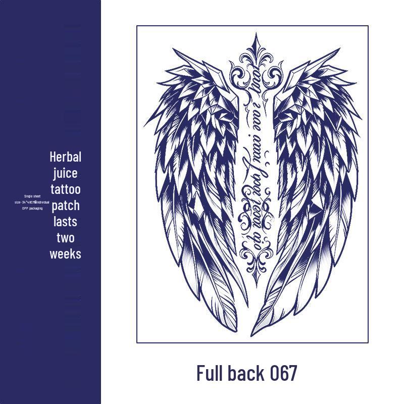 Waterproof Men's Herbal Tattoo Stickers: Full & Half Back, Long-Lasting, Large Floral Designs for Chest & Arm.