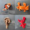Plush Ocean Animal Refrigerator Magnet Set Including Bright Red Lobster And Cheerful Sea Star