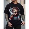 Chucky Inspired Men S 3D Printed T Shirt Casual Polyester Crew Neck Machine Washable with Stitched Detail Black