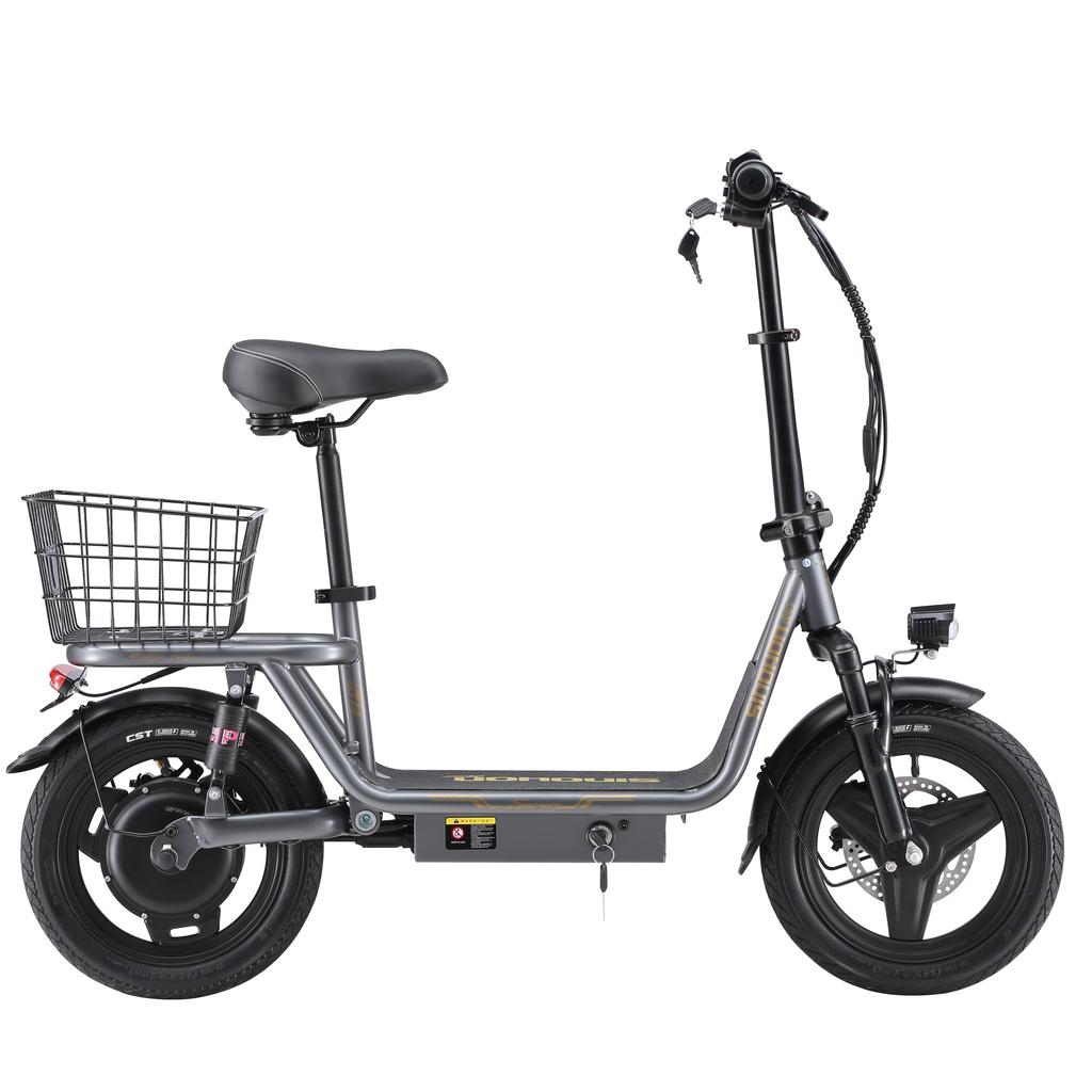 SINOHON K14 Городской складной электросамокат с сиденьем, двигатель 240 Вт, аккумулятор 36 В 13 Ач, 14-дюймовые дорожные шины, удобный электросамокат