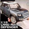 Большая модель внедорожника Land Rover Defender Range Rover SUV масштаба 1/18 из легкого сплава, коллекционная литая модель автомобиля со звуком и светом, игрушка для мальчиков, подарок для детей