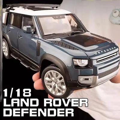 Большая модель внедорожника Land Rover Defender Range Rover SUV масштаба 1/18 из легкого сплава, коллекционная литая модель автомобиля со звуком и светом, игрушка для мальчиков, подарок для детей