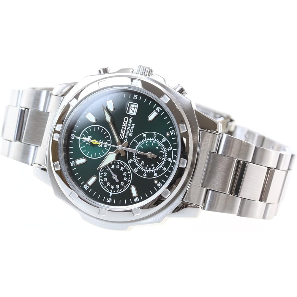 Мужские часы Seiko Import SND411PC Зеленые Зарубежная модель Аналоговые часы
