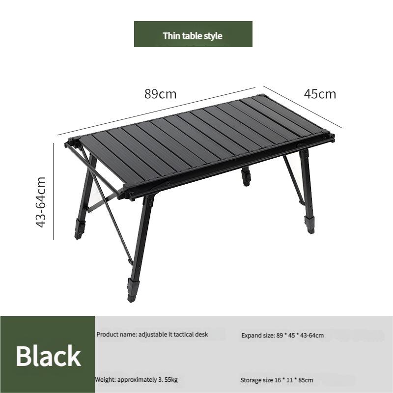 Регулируемый по высоте алюминиевый кемпинговый стол IGT, сворачивающийся, портативный складной стол для пикника, барбекю, обедов на открытом воздухе, тактическое снаряжение