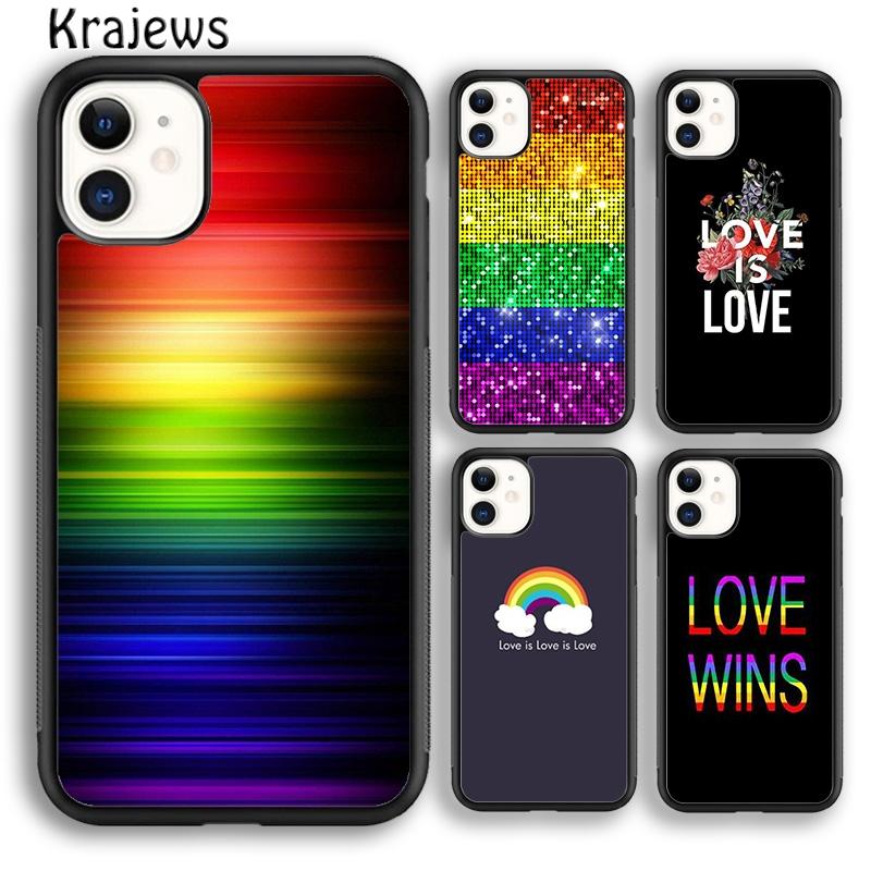Krajews Gay Lesbian LGBT Rainbow Pride ART Phone Case For iPhone 17 Air 16 15 14 plus 11 12 13 pro max coque Fundas