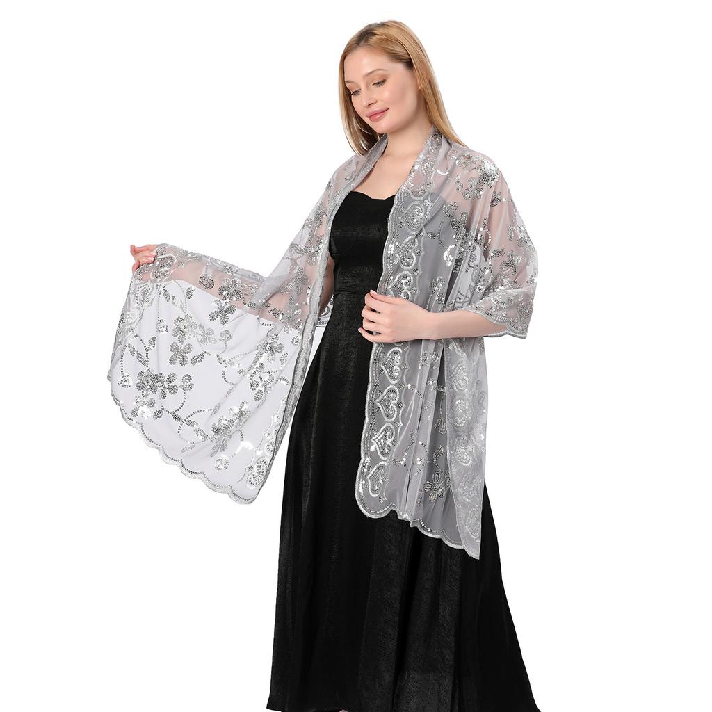 New Sequin Shawl Elegant Shawl Shopping, Travel Scarf