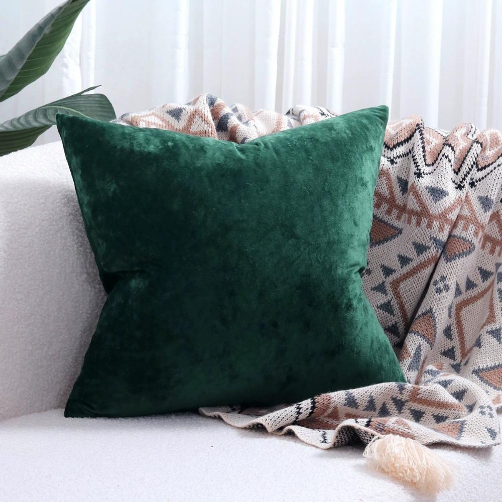 Декоративная наволочка из бархата для дивана, наволочки для дивана, наволочки для подушки, наволочки для кровати, кресла, мягкие квадратные наволочки 45 x 45 см, набор из 2 шт.