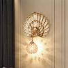 Европейский креативный настенный светильник в виде павлина из смоляного кристалла, декоративное освещение для столовой, гостиной, спальни, кронштейн для светильника