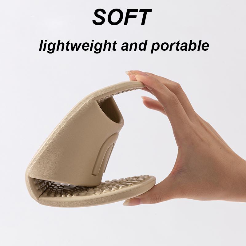 Модные легкие дорожные тапочки женские 2025 лето с открытым носком мягкие Eva тапочки для ванной комнаты женские комфортные повседневные нескользящие шлепанцы дамы