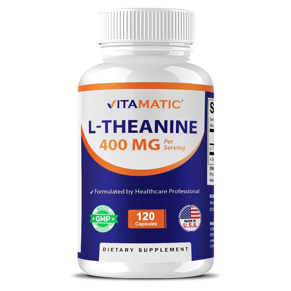 L-Theanine Supplement, 400mg, Relaxation & Calm Support, 120 Capsules