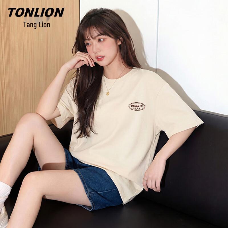 Женская свободная футболка TonLion из 100% хлопка