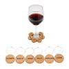 6pcs Markers Charms Glass Markers Glasses Goblet Glass Rings With Wire Hoop Drink Marker For Party Holidays