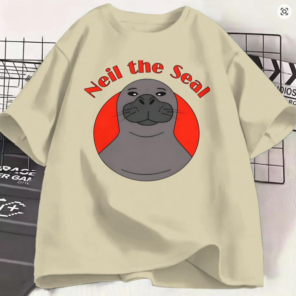 Unisex Neil The Seal T Shirts 100 Cotton Tops Casual Short Sleeve Crew Neck Tee Shirt Plus Size Tshirt