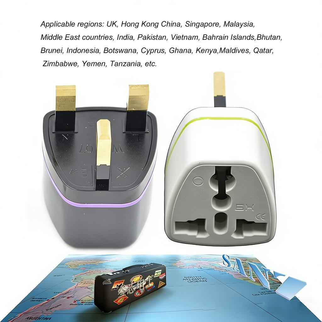 Brass Universal Travel Plug Adapter, AU EU KR IL BR to US UK International Power Converter for Global Travel