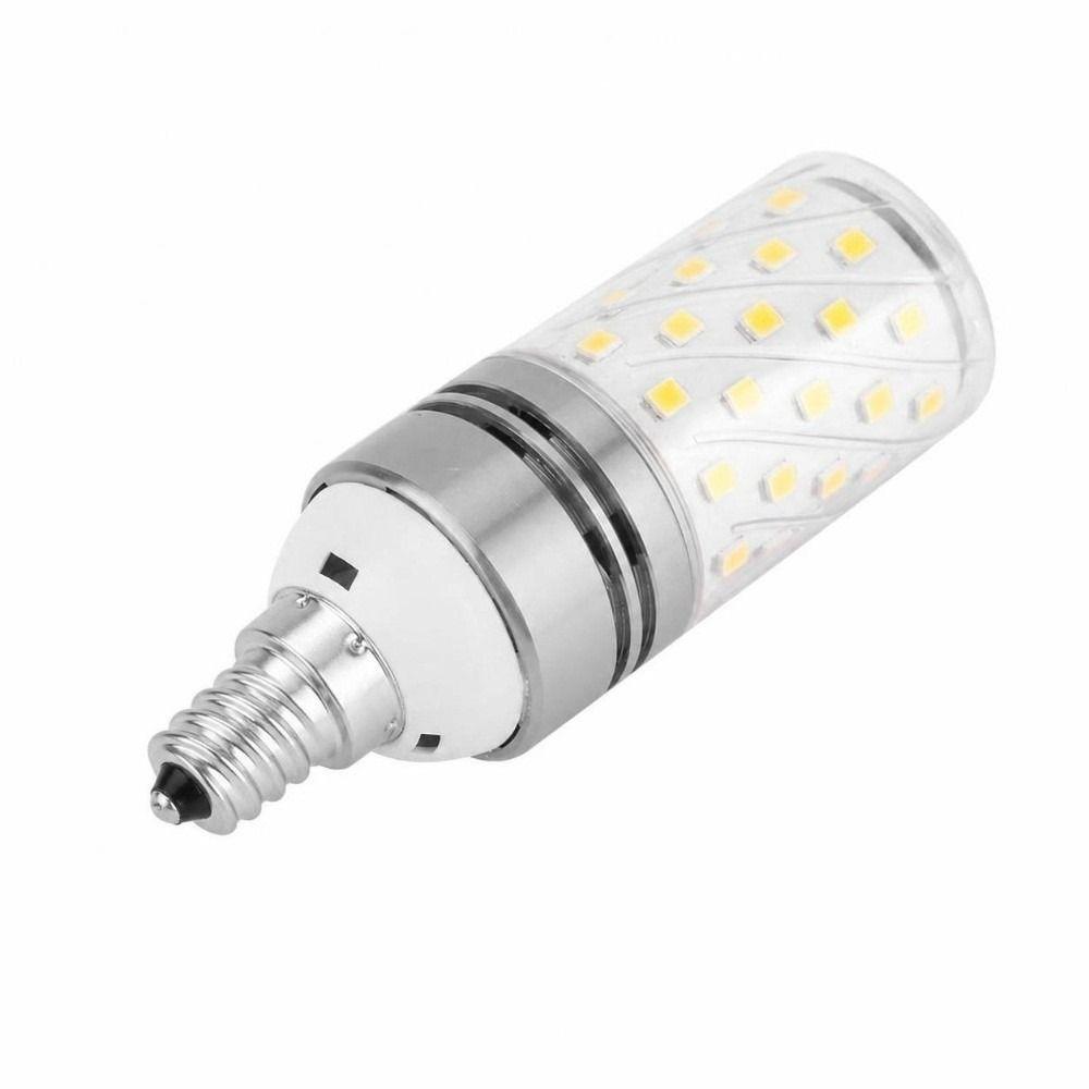 Super Bright E12 LED Bulbs 12W Warm White Corn Bulbs Clear PC Shade 360 Degree Beam Angle LED Chandelier Bulbs Dining Room
