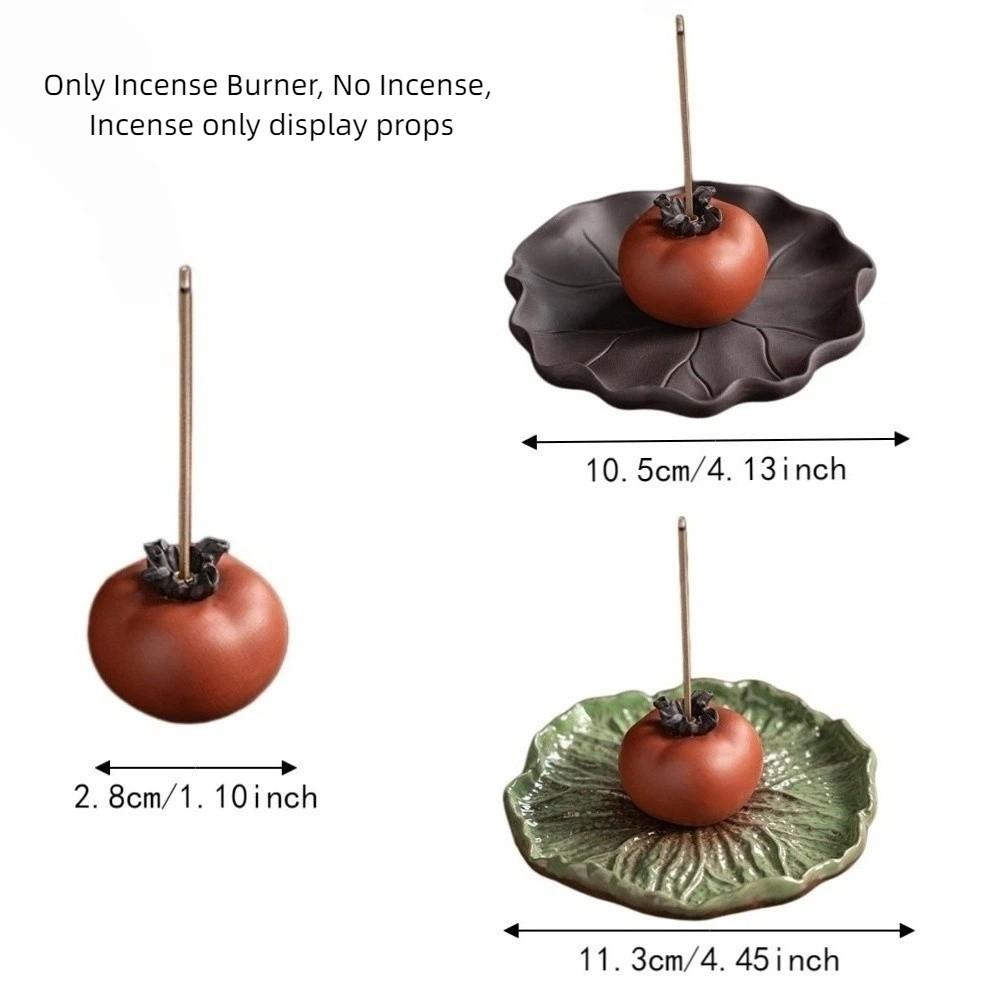 Lucky Fruit Persimmon Persimmon Lotus Incense Burner Ceramics Sleep Aid Lotus Censer Holder Zen Chinese Style Ornament