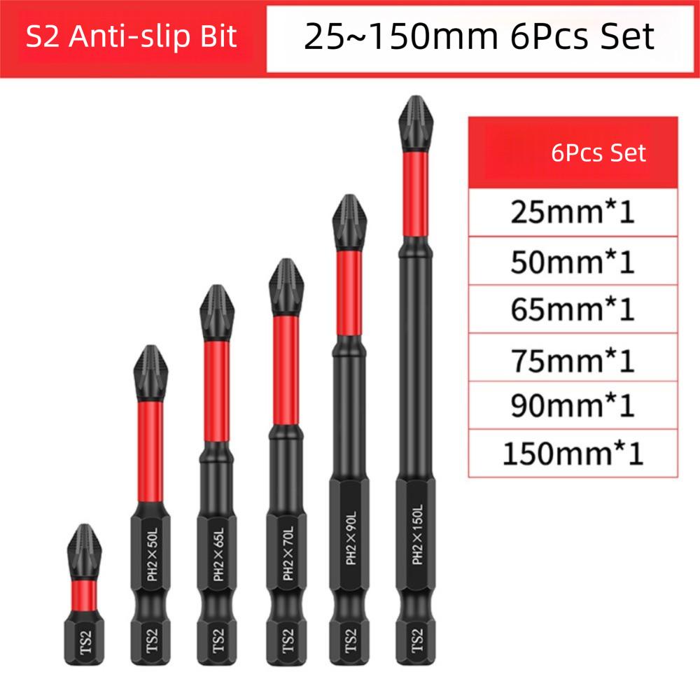 4/5/6Pcs Non-slip Magnetic Batch Head Wear-resistant High Hardness Bit  for Power Drilling