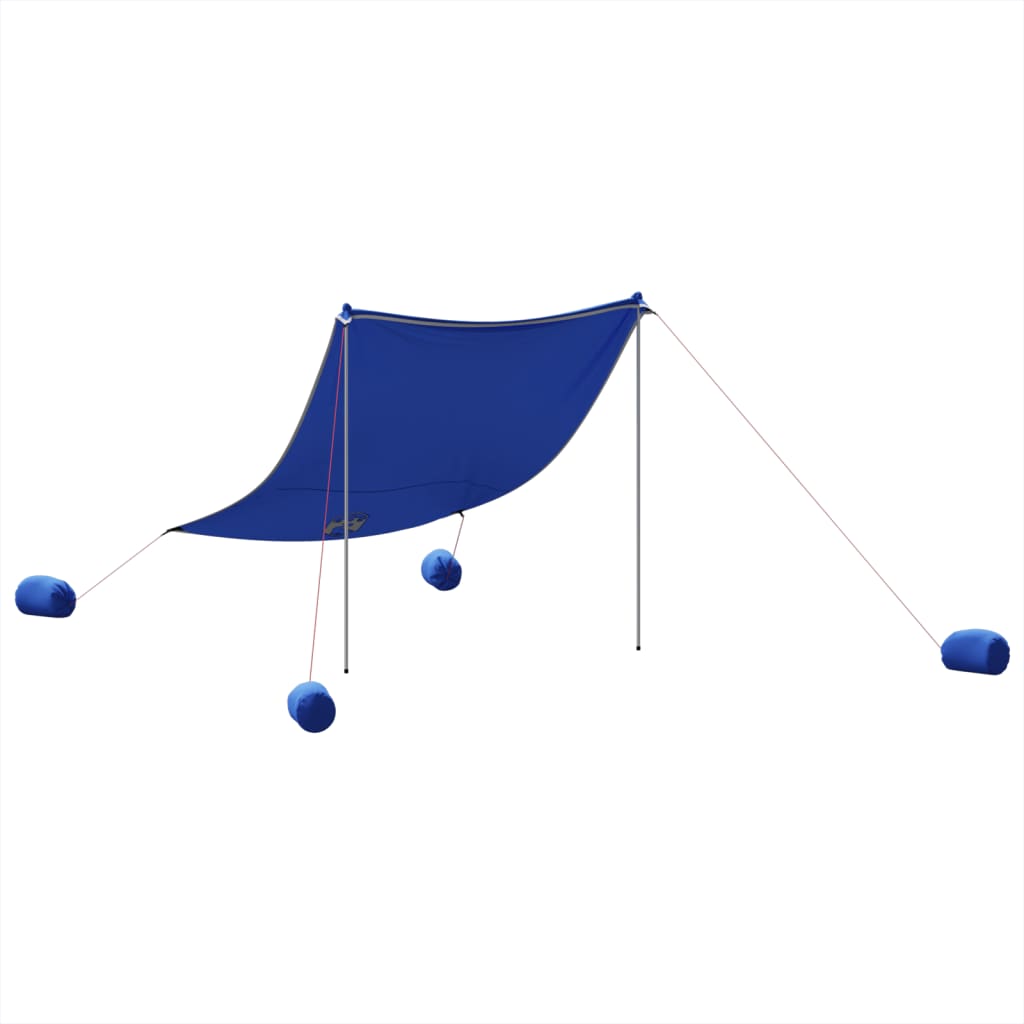 Beach Sun Shade Tent with Sandbags Blue 214 x 236 cm