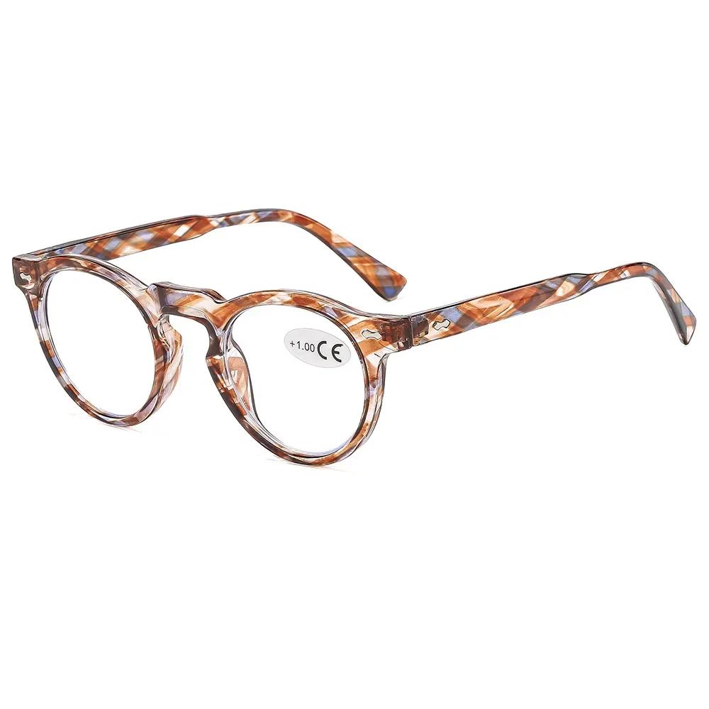 New Fashion HD Round Frame Womens Reading Glasses Retro Neutral Anti Blue Light High Quality Simple Versatile Eyewear