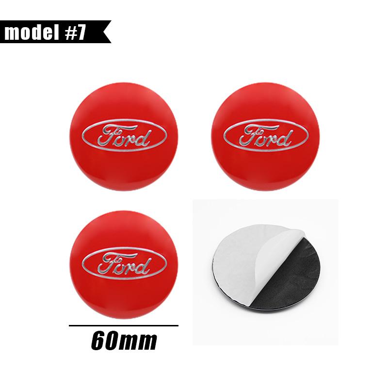 TRR7004pcs Car Wheel Center Hub Cap Stickers Badge Logo Emblem Decal Accessories For Ford Focus Fiesta EcoSport ESCORT Mondeo Mustang