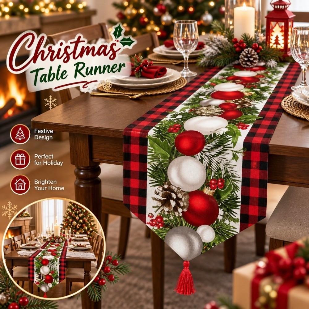 Santa Claus Christmas Table Runner Elk Merry Christmas Decorations Home Decor
