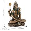 Brown Resin Meditating Lord Shiva Statue | Lord Shiva Idol for Home Decor Pooja Room Office Car Dashboard | Shiv Murti