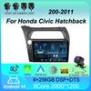 Android 14 автомобильный радиоприемник Carplay Auto WIFI+4G для Honda Civic Hatchback 2006 2007 2008 2009 2010 2011 мультимедийный проигрыватель 2 DIN стерео