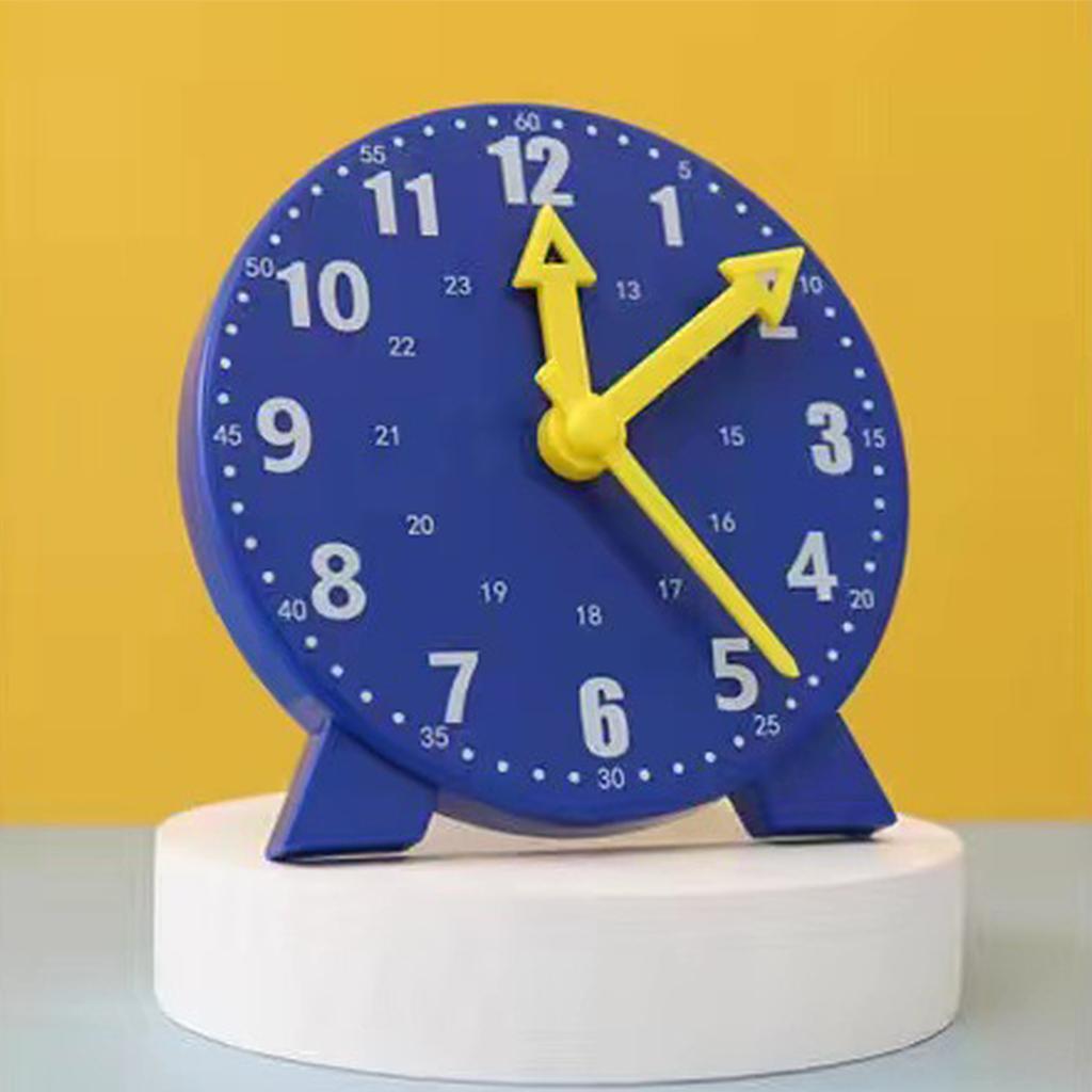 Clock Teaching Aid Learning Model Toy Elementary School Students Kids Cognitive Time Tool Blue