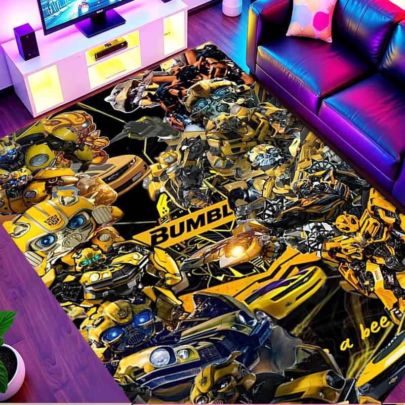 Bumblebee Print Rug, Washable Floor Carpet, For Entryway Dorm Laundry Room Office Study, Home Decor Birthday Christmas Gift