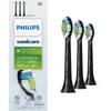 Replacement Brush Sonicare White Plus Regular Genuine WC Black (3 Pieces) HX6063/96